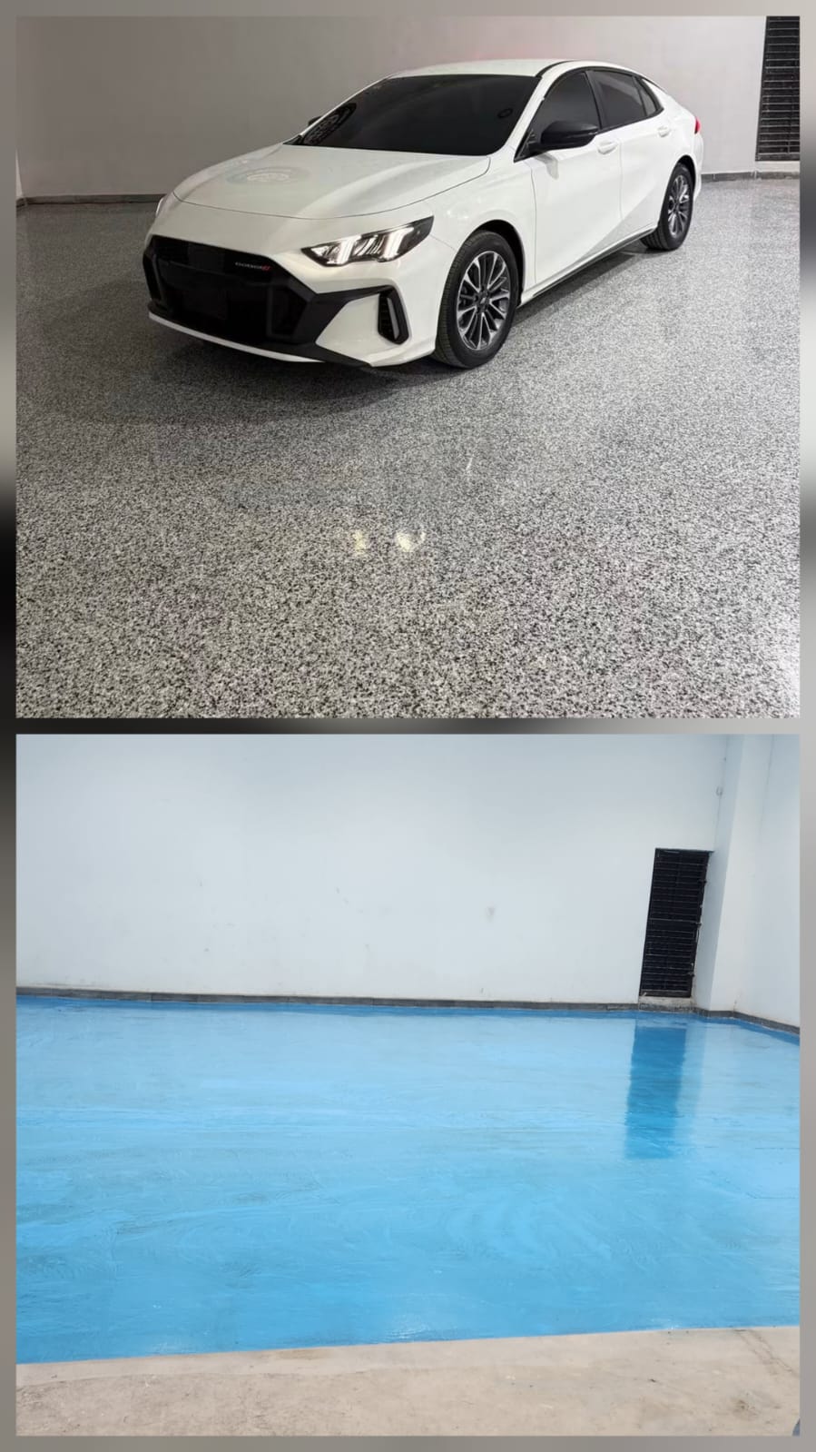 Piso epóxico residencial en cochera
